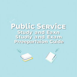 A book cover for 'Public Service Study and Exam Preparation Guide' featuring an outlined and artistic representation of the map of Cyprus as a central design element