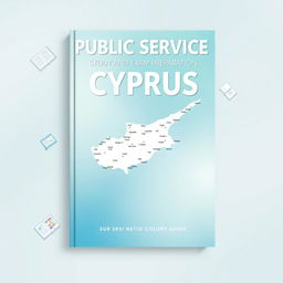 A striking book cover for 'Public Service Study and Exam Preparation Guide' that prominently features a detailed map of Cyprus as the main graphic element