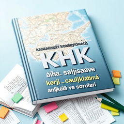 A visually striking book cover featuring a detailed map of Cyprus as the central background