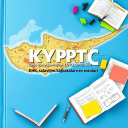 A creative book cover that showcases a detailed and colorful map of Cyprus as the background