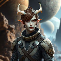 A male Balosar character from the Star Wars universe with brown hair and pale skin, featuring unique skin antennas on his head