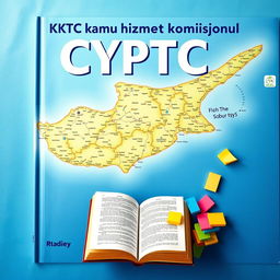 A dynamic book cover design featuring a vivid and detailed map of Cyprus as the background