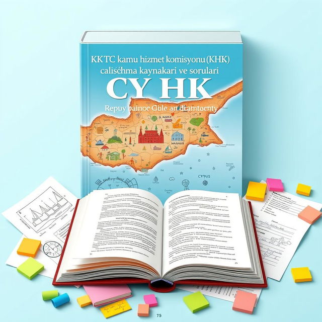 An artistic book cover design that prominently features a detailed and colorful map of Cyprus as the background