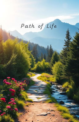 An inspirational scene depicting a path of life, symbolizing hope and perseverance