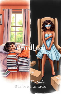 A professional drawing-style illustration depicting two contrasting scenes on a single cover