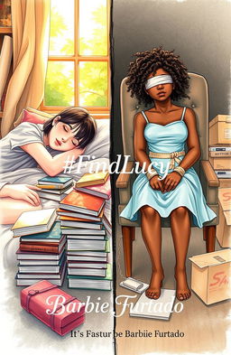 A professional drawing-style illustration depicting two contrasting scenes on a single cover