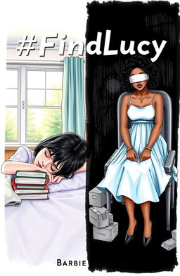 A professional drawing style book cover featuring two contrasting scenes