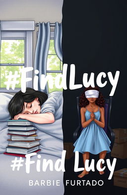 A professional drawing style book cover featuring two contrasting scenes