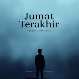 An abstract art piece featuring a silhouette of a young man standing contemplatively, symbolizing the theme of awaiting death
