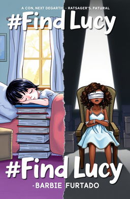 A professionally drawn cover illustration for a book titled #FindLucy by Barbie Furtado