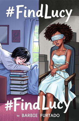 A professionally drawn cover illustration for a book titled #FindLucy by Barbie Furtado