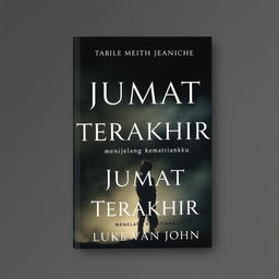 A5 book cover design featuring the title 'Jumat Terakhir' and subtitle 'menjelang kematianku' by writer Luke van John