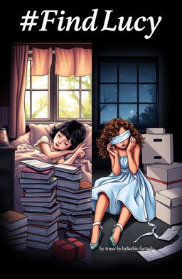 A professional drawing with fine trace art style depicting a cover split in two halves
