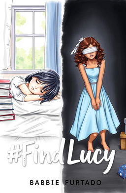 A professional drawing-like cover illustration featuring two girls in a split scene