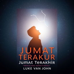 A5 size book cover featuring an abstract silhouette of a young man looking up towards a bright night sky