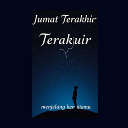 An A5 size book cover featuring an abstract silhouette of a young man standing and looking up at the dark night sky