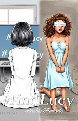 A professional drawing with fine trace style featuring two girls on a single cover