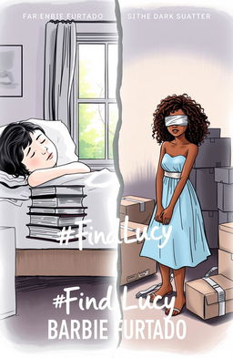A professional sketch style illustration featuring two contrasting scenes side by side as a book cover