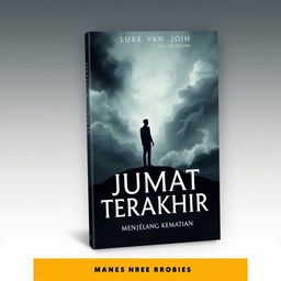 A beautifully designed book cover featuring A5 size dimensions for a book titled 'JUMAT TERAKHIR' by Luke van John