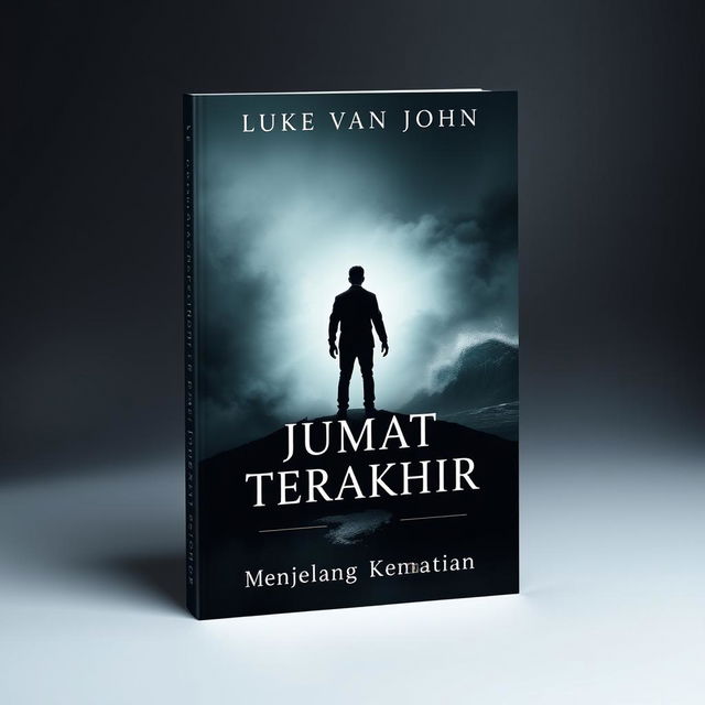 A beautifully designed book cover featuring A5 size dimensions for a book titled 'JUMAT TERAKHIR' by Luke van John