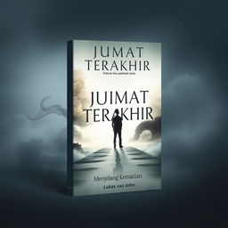 A beautifully designed book cover featuring A5 size dimensions for a book titled 'JUMAT TERAKHIR' by Luke van John