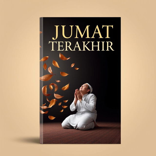 A5 book cover design featuring the title 'JUMAT TERAKHIR' in bold, elegant typography at the top