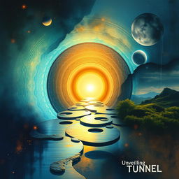 An artistic representation titled 'Through the Tunnel: Unveiling the Self', capturing the concept of a metaphorical tunnel symbolizing self-discovery