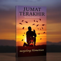 An A5 book cover with the title 'JUMAT TERAKHIR' positioned prominently at the top in bold, elegant typography, subtitle 'Menjelang Kematian' placed right below in a slightly smaller, but equally elegant font