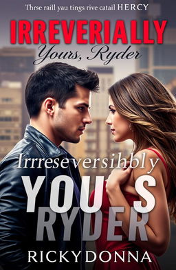 A captivating book cover featuring a man and a woman standing face to face, with intense eye contact that conveys a mix of love and hate