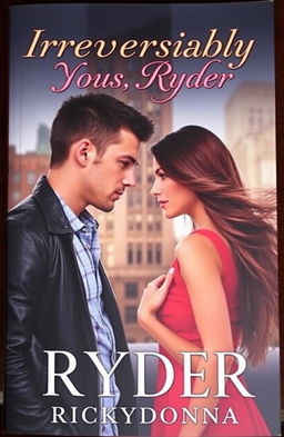 A captivating book cover featuring a man and a woman standing face to face, with intense eye contact that conveys a mix of love and hate