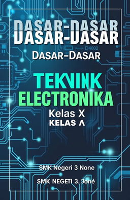 A detailed educational module cover for a book titled 'Dasar-Dasar Teknik Elektronika Kelas X'