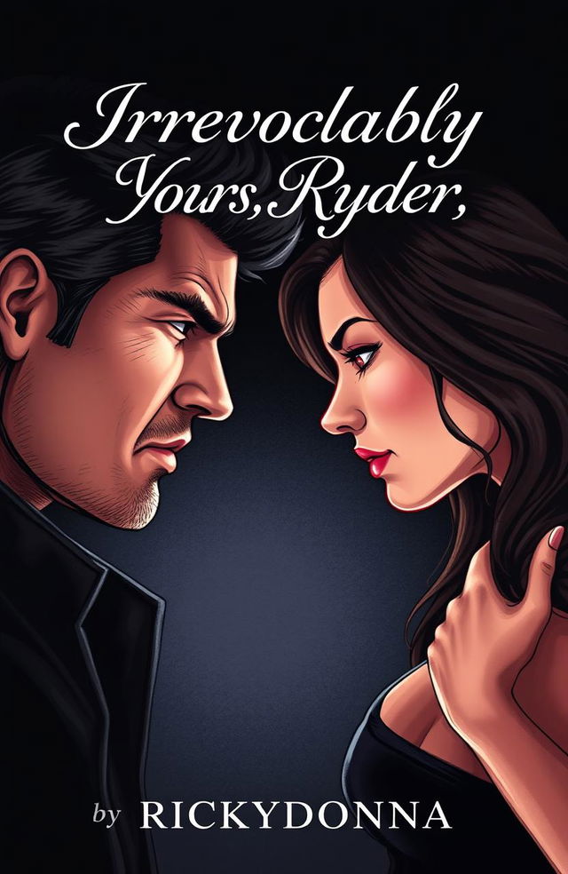 A cover illustration featuring a man and a woman gazing intensely at each other with a love-hate challenging glare, capturing the tension and passion between them