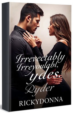 A dramatic book cover featuring a man and a woman locked in a love-hate gaze, showcasing an intense emotional connection