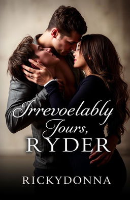 A dramatic book cover featuring a man and a woman locked in a love-hate gaze, showcasing an intense emotional connection