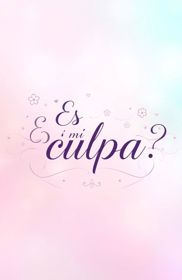 A beautifully designed text-based artwork featuring the phrase "¿Es mi culpa?" in an elegant cursive font