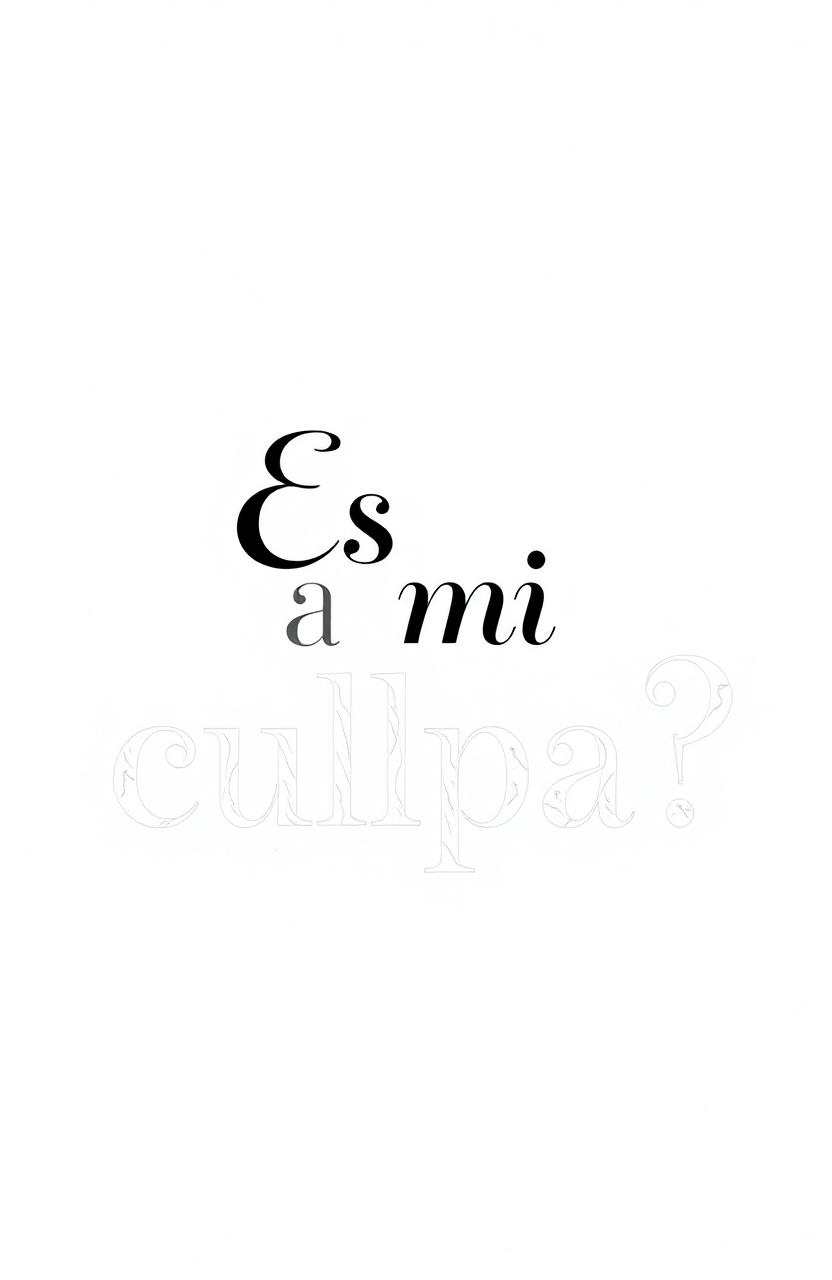 A beautifully designed text art with the phrase "¿Es mi culpa?" in elegant, artistic lettering