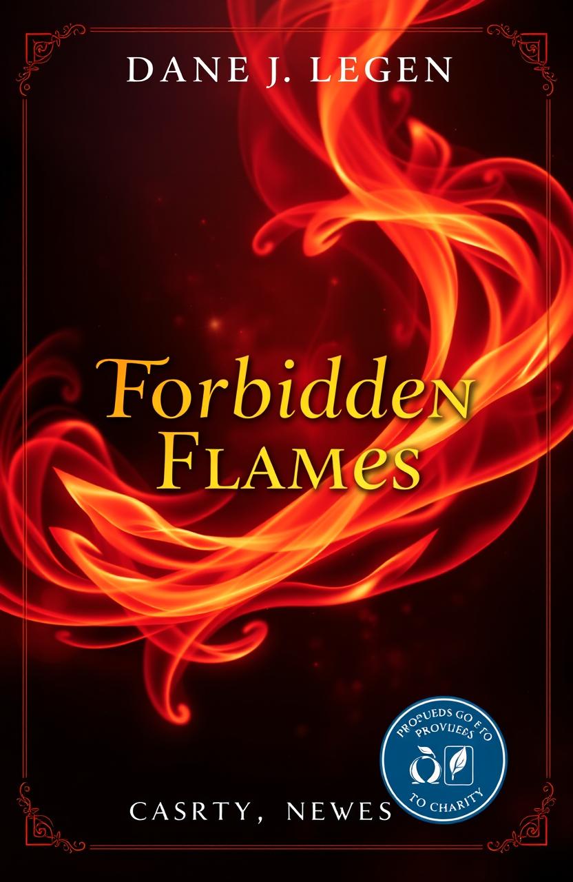 A beautifully designed cover for a charity anthology titled 'Forbidden Flames'