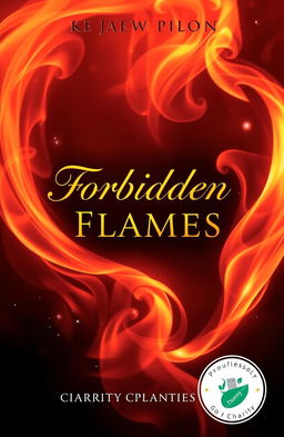 A beautifully designed cover for a charity anthology titled 'Forbidden Flames'