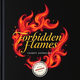 A beautifully designed cover for a charity anthology titled 'Forbidden Flames'