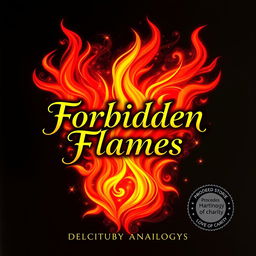 A beautifully designed cover for a charity anthology titled 'Forbidden Flames'