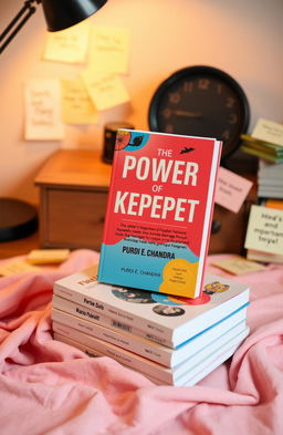 A stack of books featuring 'The Power of Kepepet' by Purdi E
