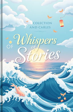 A beautifully illustrated book cover titled 'Whispers of Stories: A Collection of Lives and Tales'