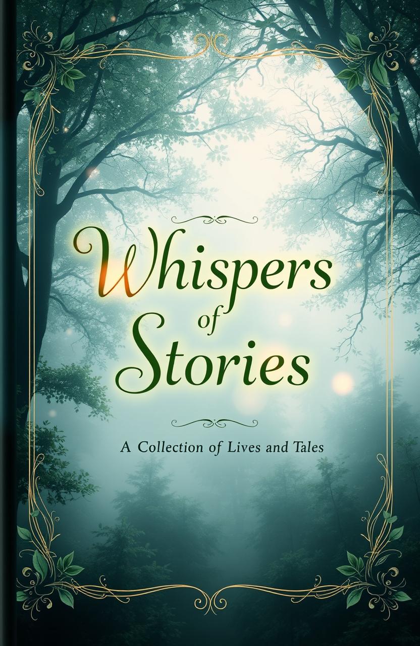 A beautifully designed book cover titled 'Whispers of Stories: A Collection of Lives and Tales'