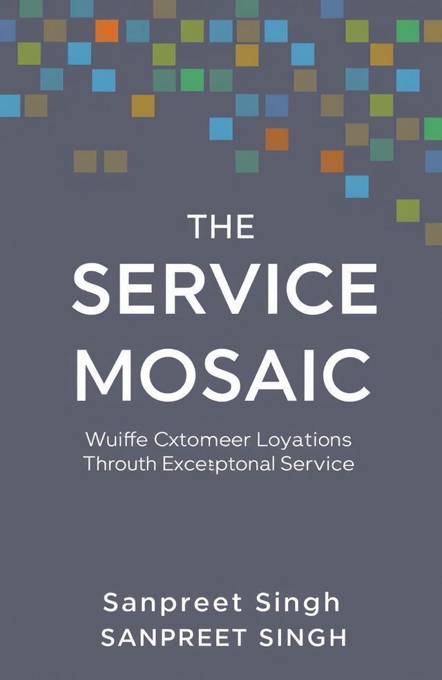 A sleek and modern book cover design for 'THE SERVICE MOSAIC: Crafting Customer Loyalty Through Exceptional Service' by Sanpreet Singh