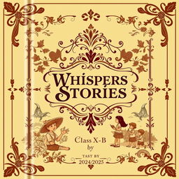 A vintage-themed book cover design for "Whispers of Stories: A Collection of Lives and Tales"