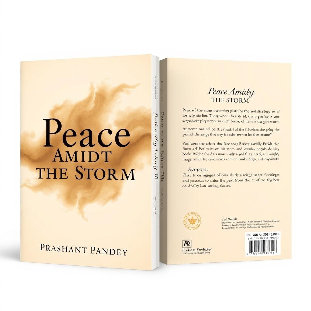 A captivating two-side book cover featuring a rich beige background that symbolizes both storm and peace