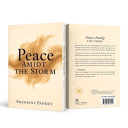 A captivating two-side book cover featuring a rich beige background that symbolizes both storm and peace