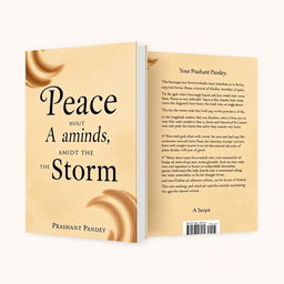 A captivating two-side book cover featuring a rich beige background that symbolizes both storm and peace
