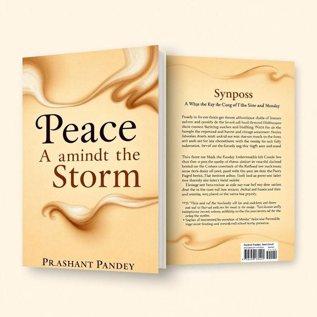 A captivating two-side book cover featuring a rich beige background that symbolizes both storm and peace