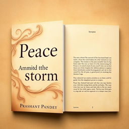 A captivating two-side book cover featuring a rich beige background that symbolizes both storm and peace